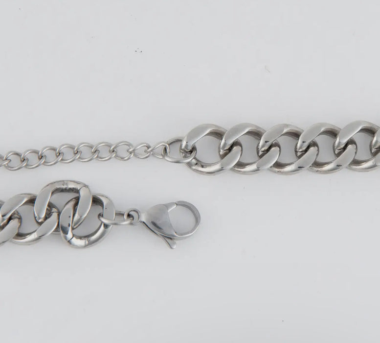 Waterproof Silver 16” Chunky Chain Necklace