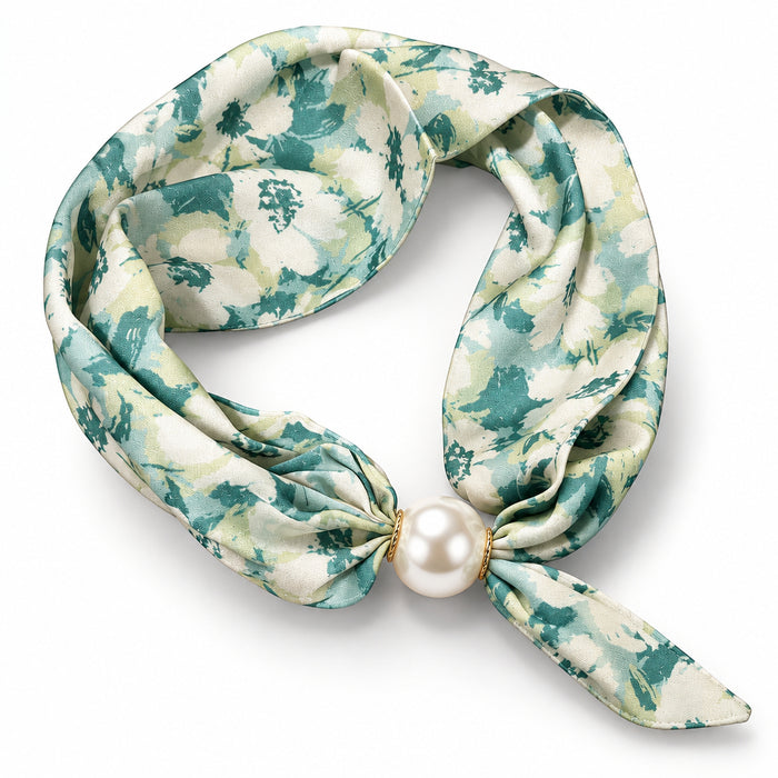 Scarf Necklace w/ Pearl Magnetic Clasp