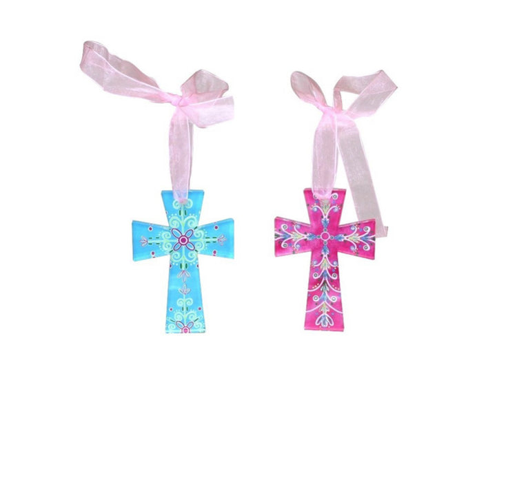 Cutout Acrylic Cross Ornaments- 2 Styles!