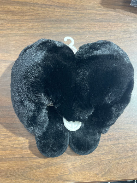 Black Super Fluffy Slippers