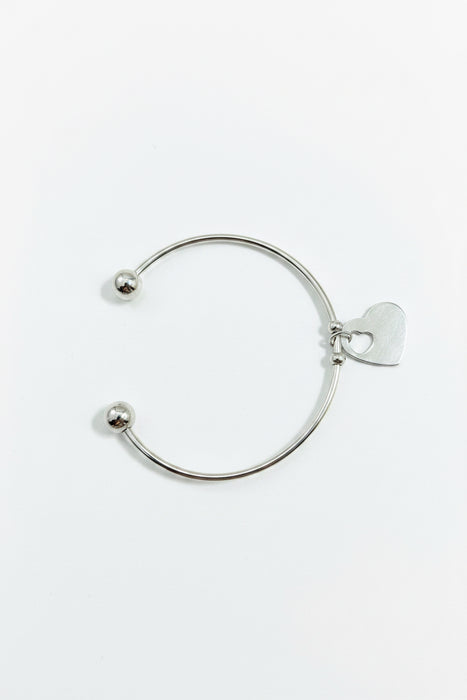 Engravable Heart Silver Cuff Bracelet- Personalization Included with Price!