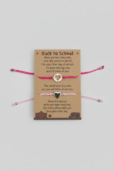 Light Pink & Dark Pink Back To School Bracelets - Set of 2 Bracelets