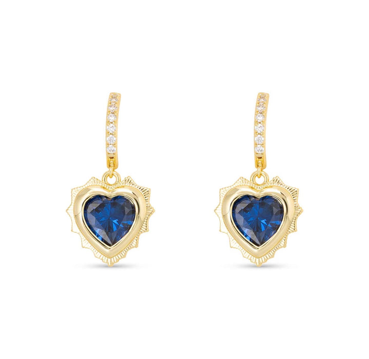 Gold Crystal Birthstone Heart Earrings-12 styles!