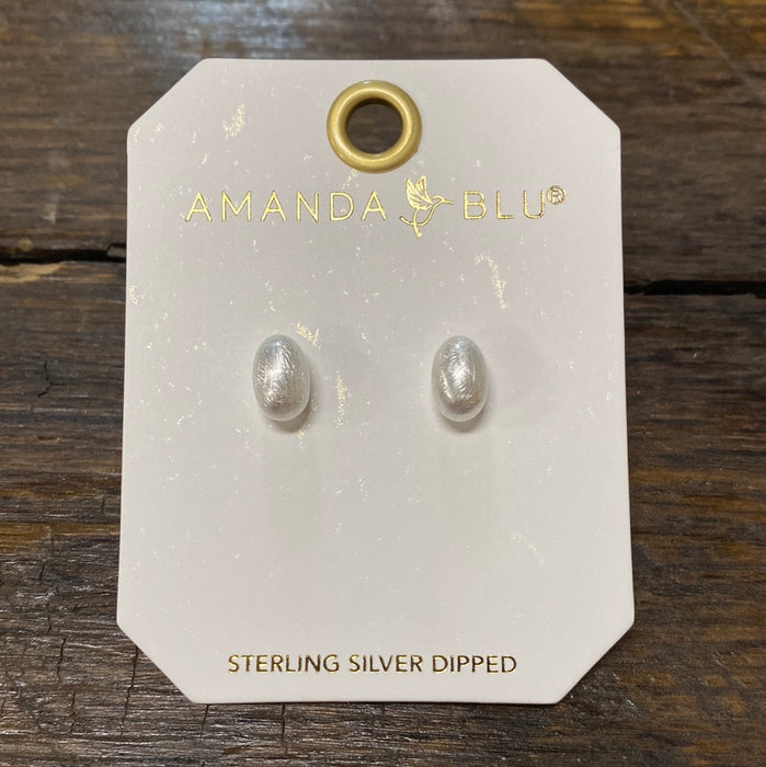 Silver Matte Stud Earrings