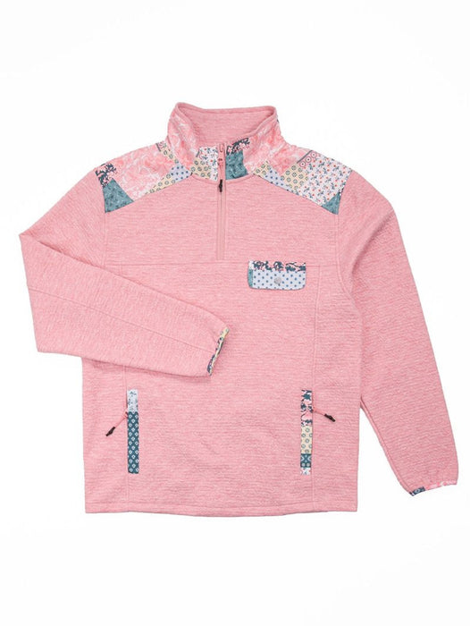 Pink Youth Quilted Aria Quarter Zip Pullover