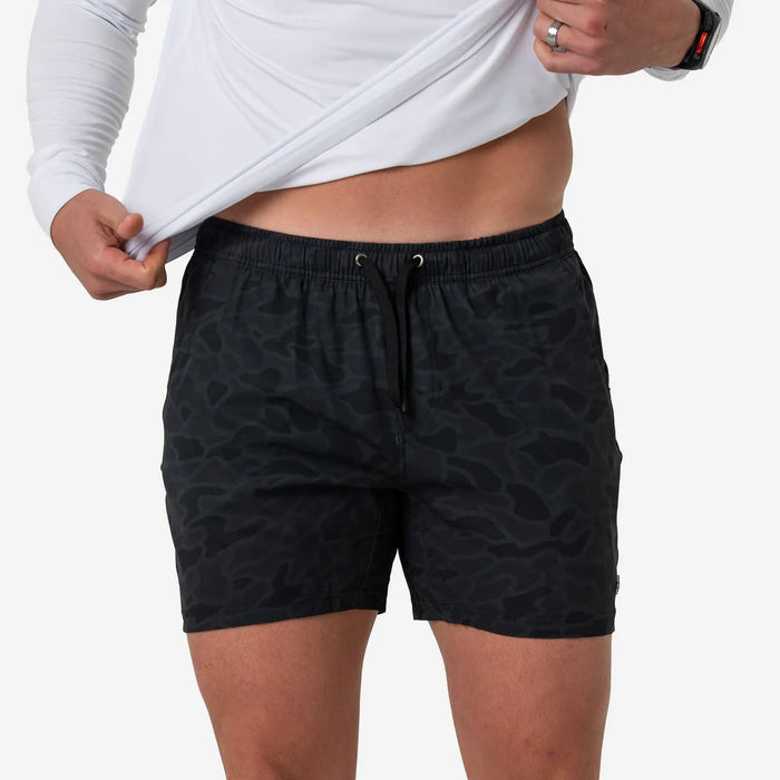Athletic Short – Black Camo – Black Liner – 5.5" Inseam by Burlebo