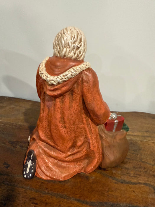 Vintage Kneeling Santa Claus Figurine