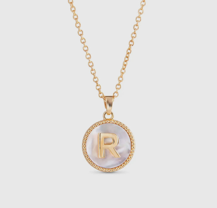 Mother of Pearl Initial Necklace