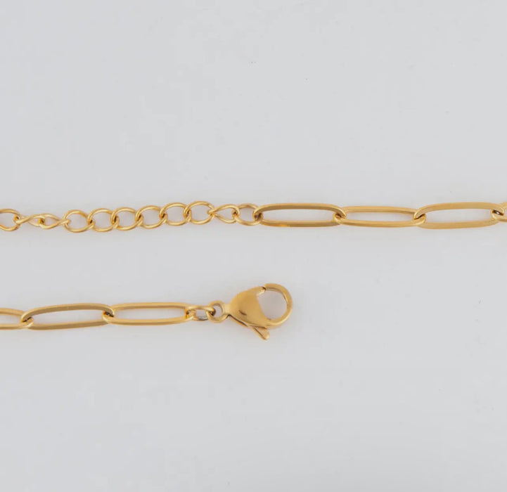 Waterproof Gold 18” Paper Clip Chain Necklace