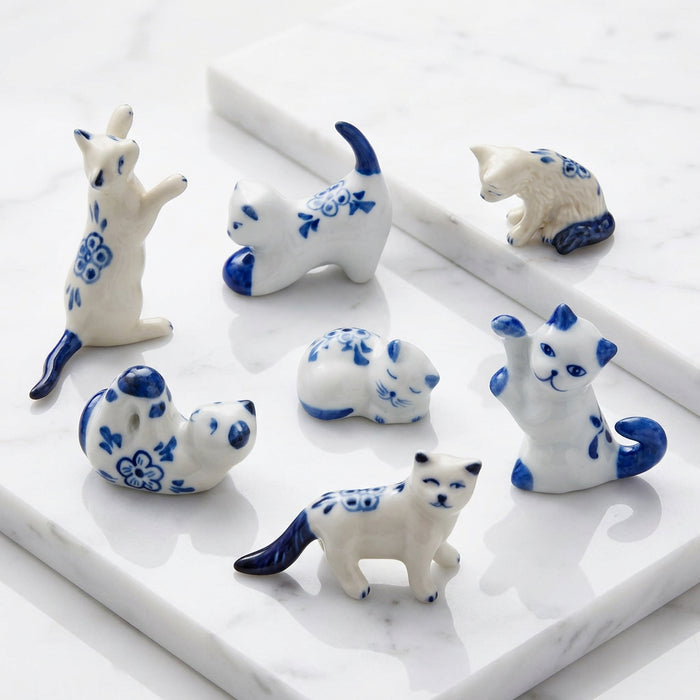 Blue & White Porcelain Trinkets. Small Animals. Range in size from 1" to 3"