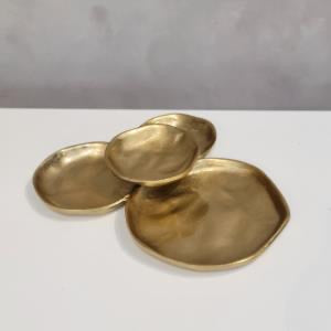 Gold 4 Plate Clustered Dish.  Food Safe and/or Decorative