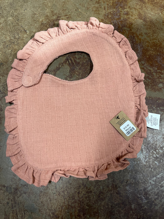 Cotton Double Cloth Baby Bib w/ Terry Back & Ruffles, 6 Colors