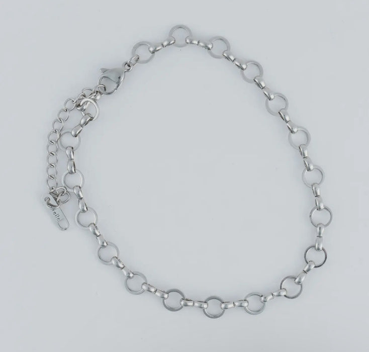Waterproof Silver Linked Chain Anklet