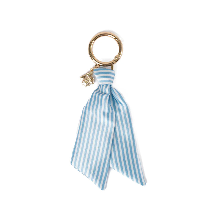 Blue Stripes Satin Keychain