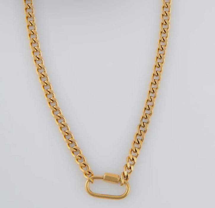 Waterproof Gold 16” Carabiner Necklace