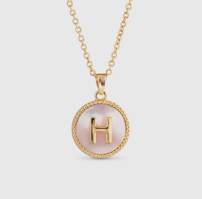 Mother of Pearl Initial Necklace