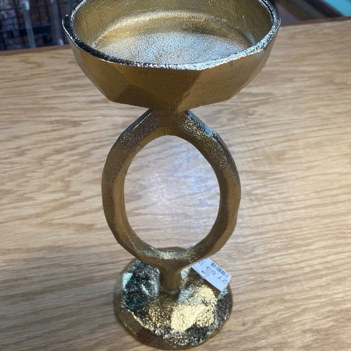 Medium Gold Metal Candle Holder