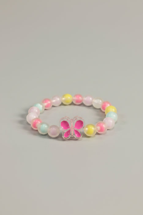 Kid's Colorful Butterfly Beaded Bracelet