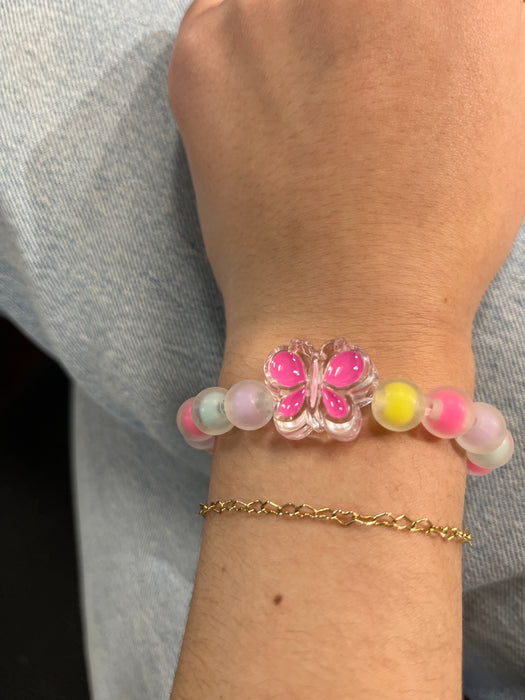 Kid's Colorful Butterfly Beaded Bracelet