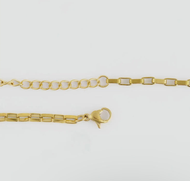 Waterproof Gold 18” Box Chain Necklace