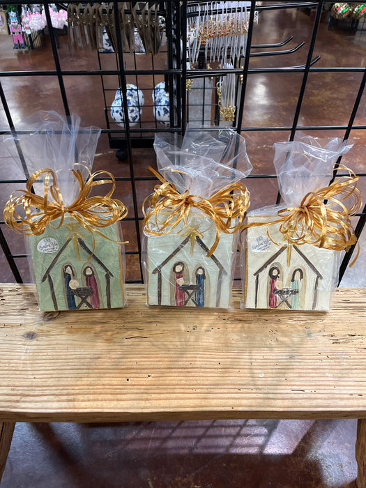 5.5" x 6.5" Nativity Wood Block by Alex Ladner