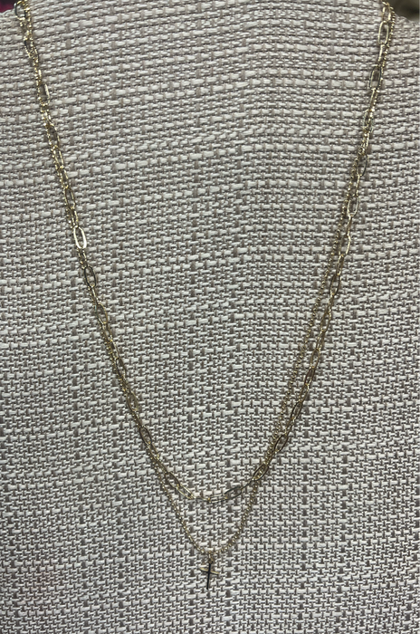 Be You Necklace- 16" Dainty Cross Double Layered Necklace