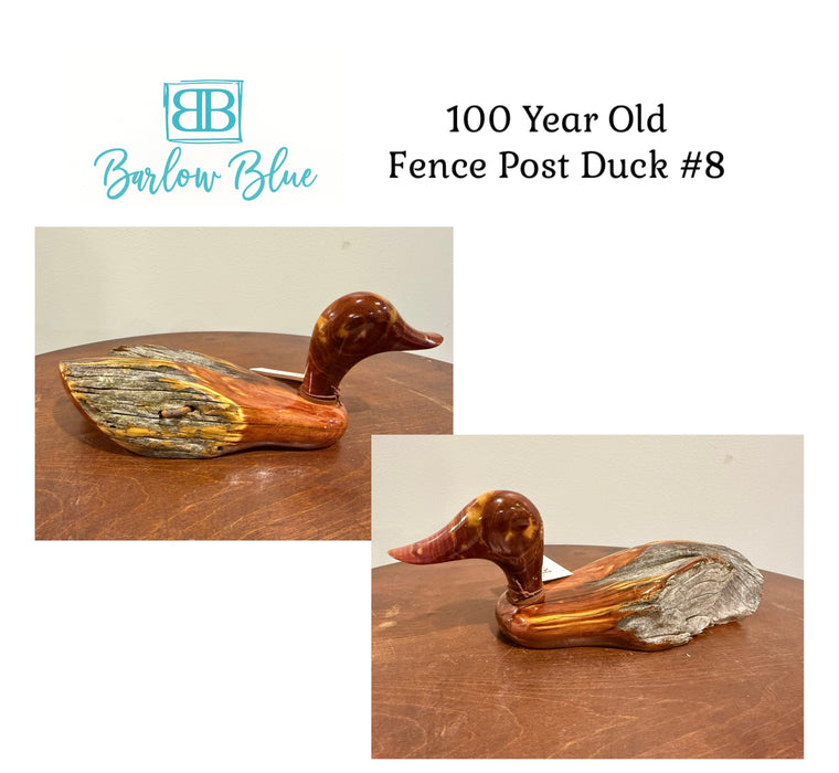 Beautiful Ducks Made From 100 Year Old Fence Posts.  Hand Carved and Polished.