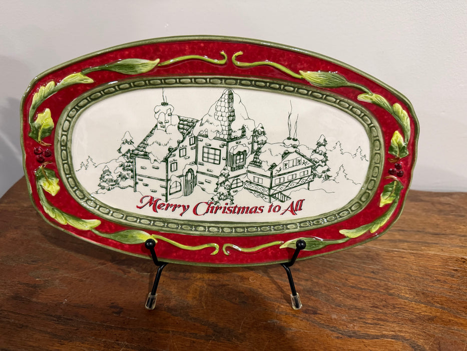 Vintage Fitz & Floyd “St. Nick” Christmas Platter – Merry Christmas to All