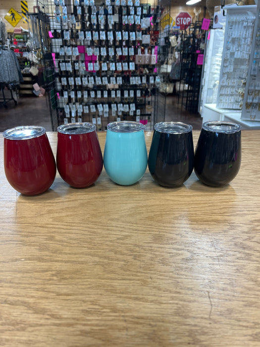 Stemless Wine Glass - 12 oz powder coated stainless steel - PERSONALIZATION NOT INCLUDED