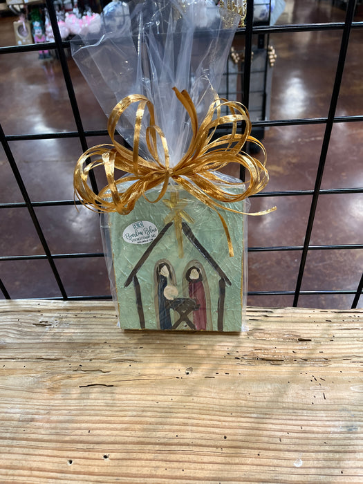 5.5" x 6.5" Nativity Wood Block by Alex Ladner