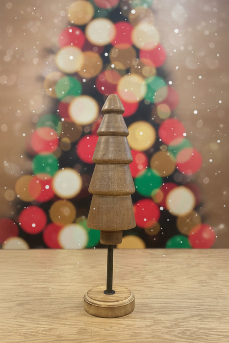 Wood Country Christmas Tree Tabletop Decor