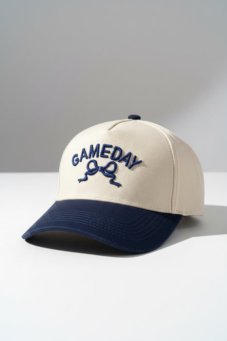 Gameday Navy & Cream Hat With Bow