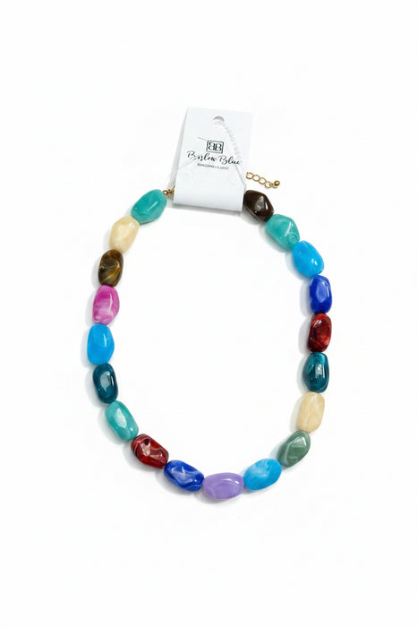 Large & Colorful Non-Uniformed Chunky Beaded Necklace