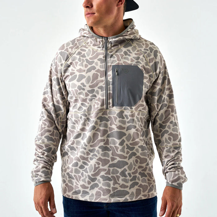 Burlebo Classic Deer Camo Blaze Tech Quarter Zip