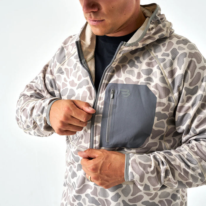 Burlebo Classic Deer Camo Blaze Tech Quarter Zip
