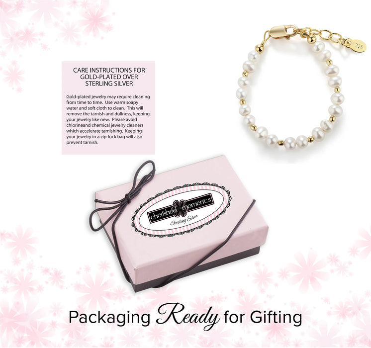 Baby/Kids 14K Gold Plated Simulated Pearl Baby and Kids Bracelet