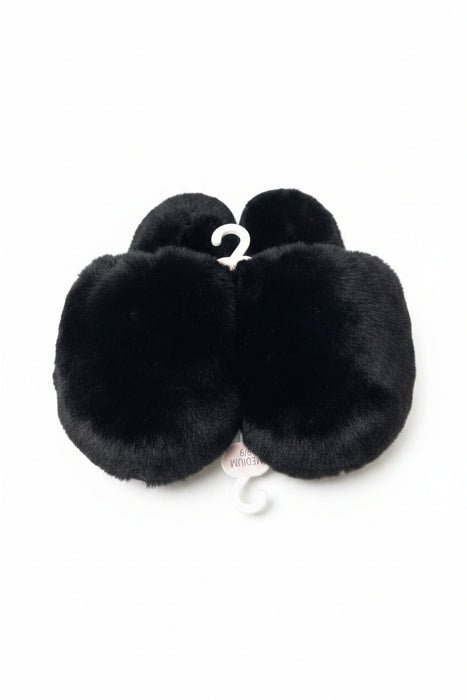 Black Super Fluffy Slippers