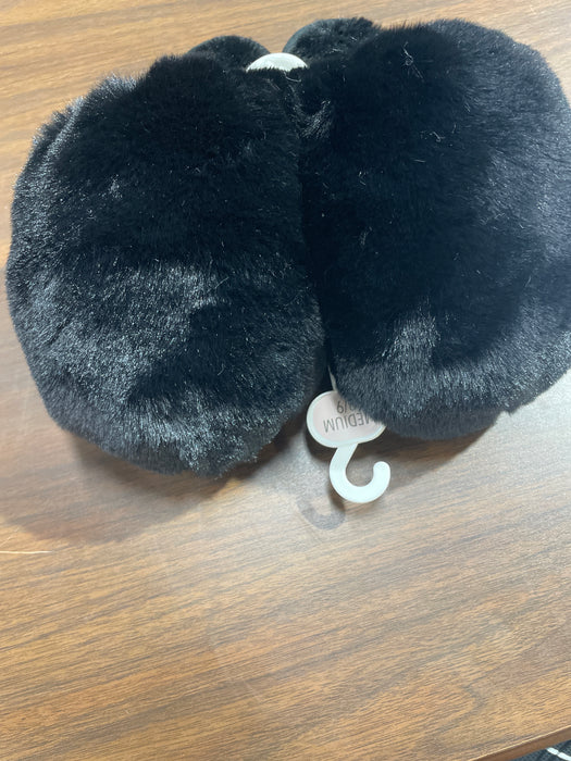 Black Super Fluffy Slippers