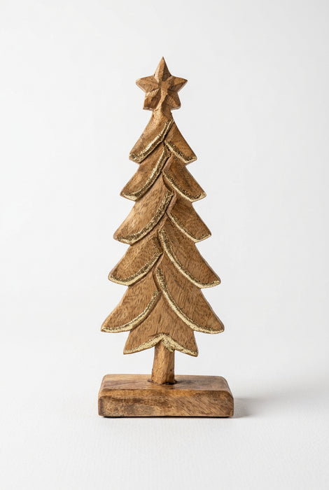 Large Figurine Trimmed Gold Tree
