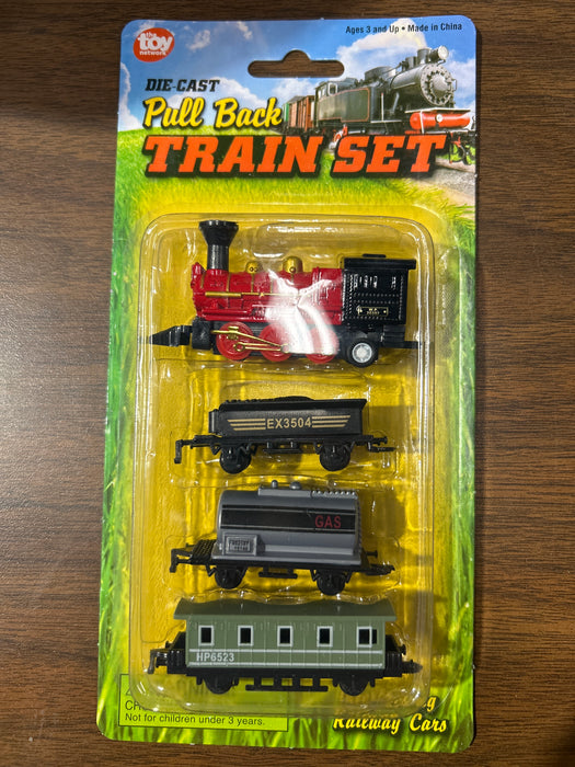 2" Die-Cast Pull Back Mini Locomotive Train Set