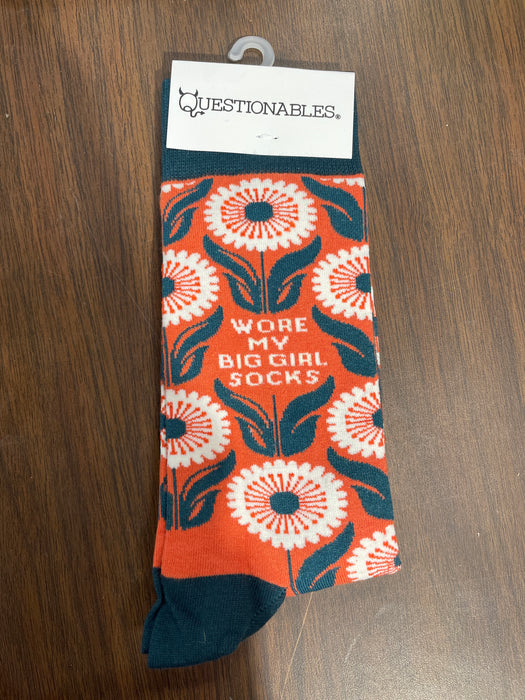 Navy & Orange Big Girl Socks- One Size fits Most