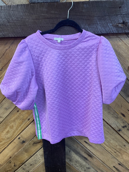 Jamie Orchid Puffer Sleeve Top by Mary Square
