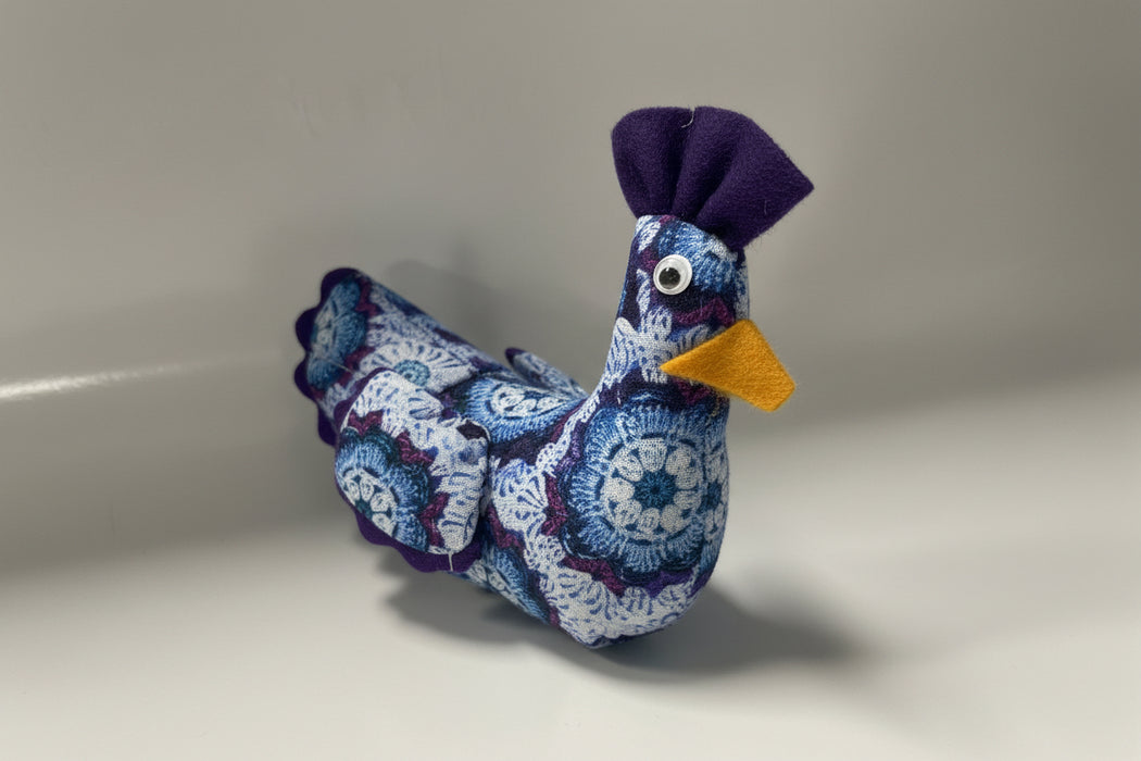 Miniature Hand Sewn Chickens .  Made from Fun Fabric or Vintage Feed Sacks.
