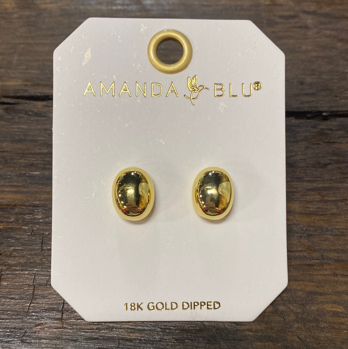 Gold Vivian Polished Stud Earrings