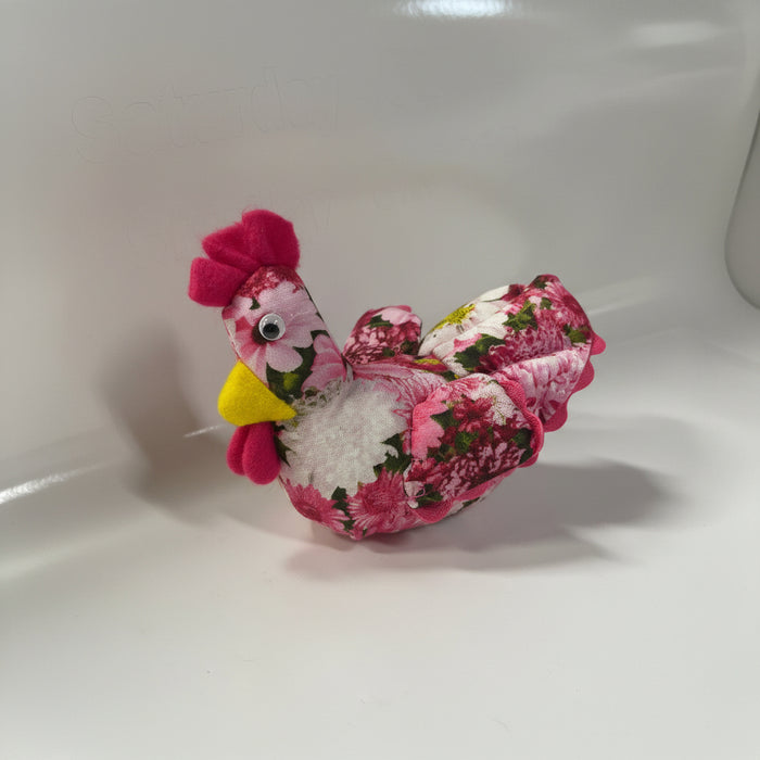 Miniature Hand Sewn Chickens .  Made from Fun Fabric or Vintage Feed Sacks.