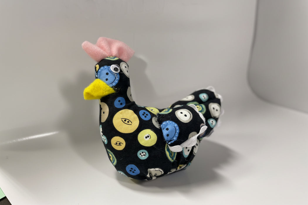 Miniature Hand Sewn Chickens .  Made from Fun Fabric or Vintage Feed Sacks.
