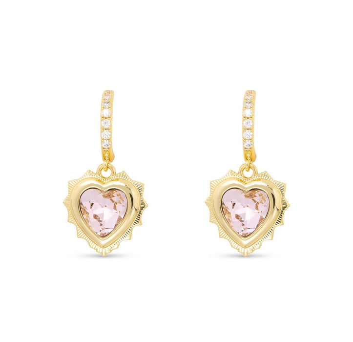 Gold Crystal Birthstone Heart Earrings-12 styles!