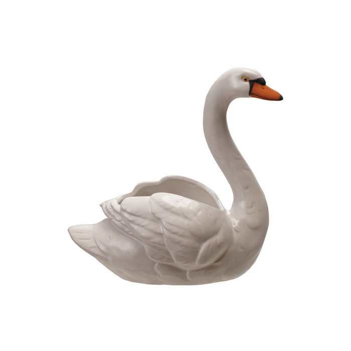 Swan Stoneware Planter