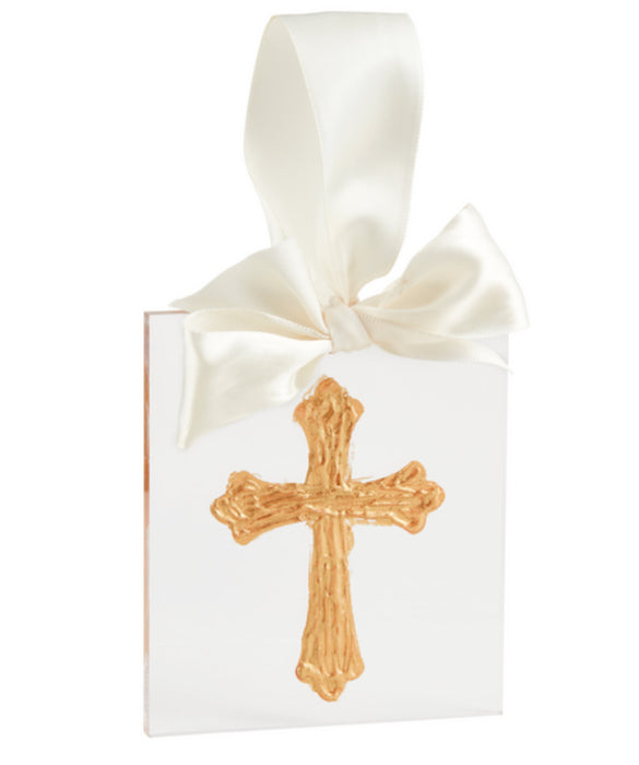 Cross Gold Acrylic Ornament