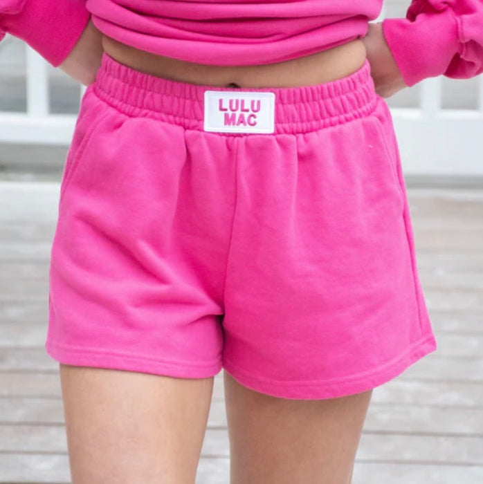 Adult Hot Pink Lulu Mac Terry Cloth Shorts